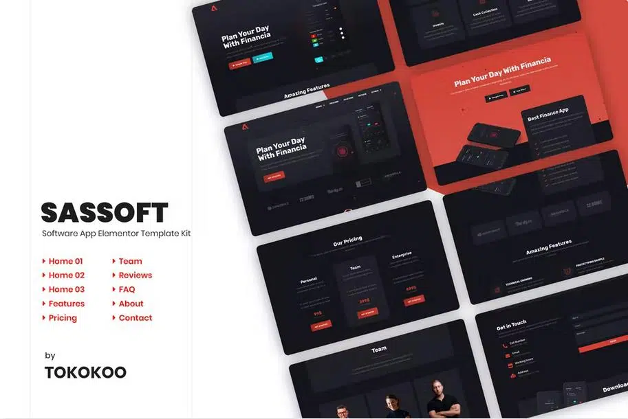 sassoft-_-mobile-app-&-fintech-startup-elementor-template-kit